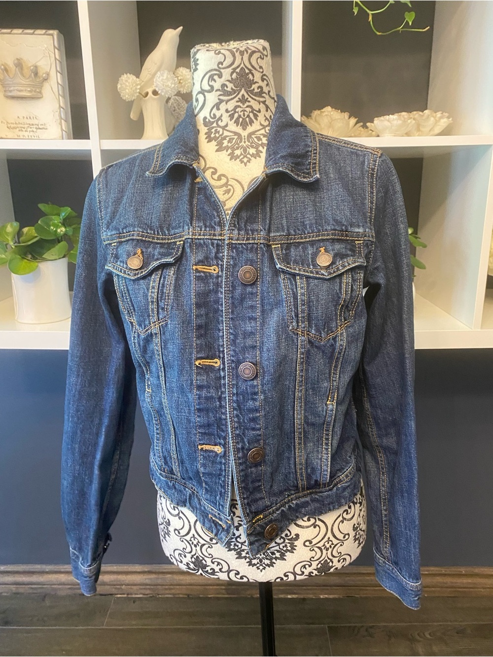 American Eagle Outfitters Dark Blue Denim Jacket Size S
